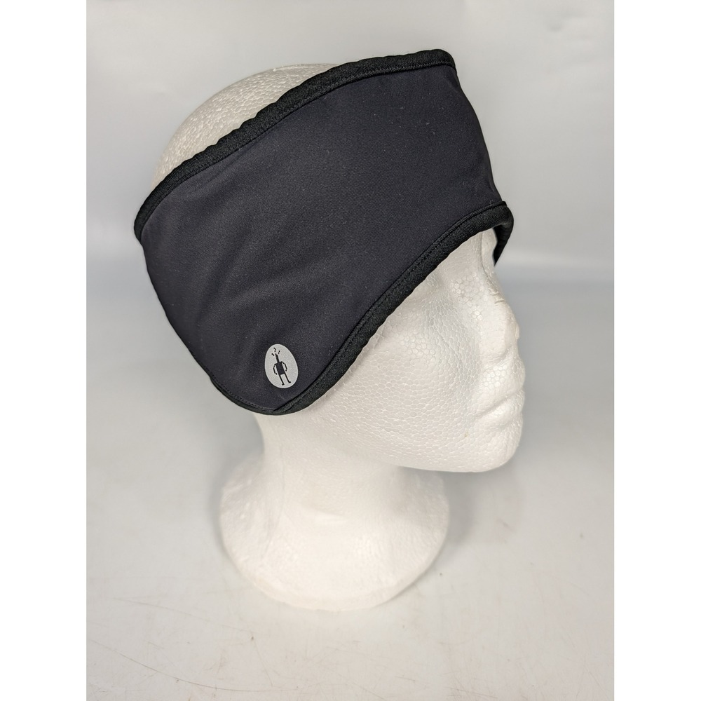 Smartwool Black Merino Wool Blend Athletic Headband Ear Warmer Reflective Logo